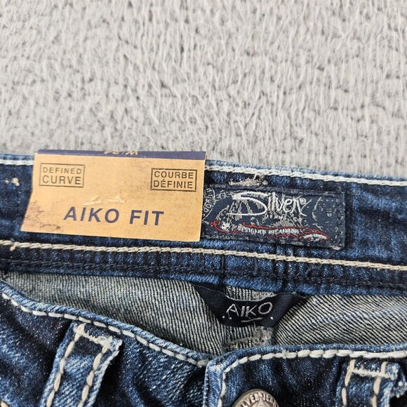 Silver Jeans Aiko Capri Womens 24 Distressed Denim Defined Curve New With Tags - Picture 4 of 16